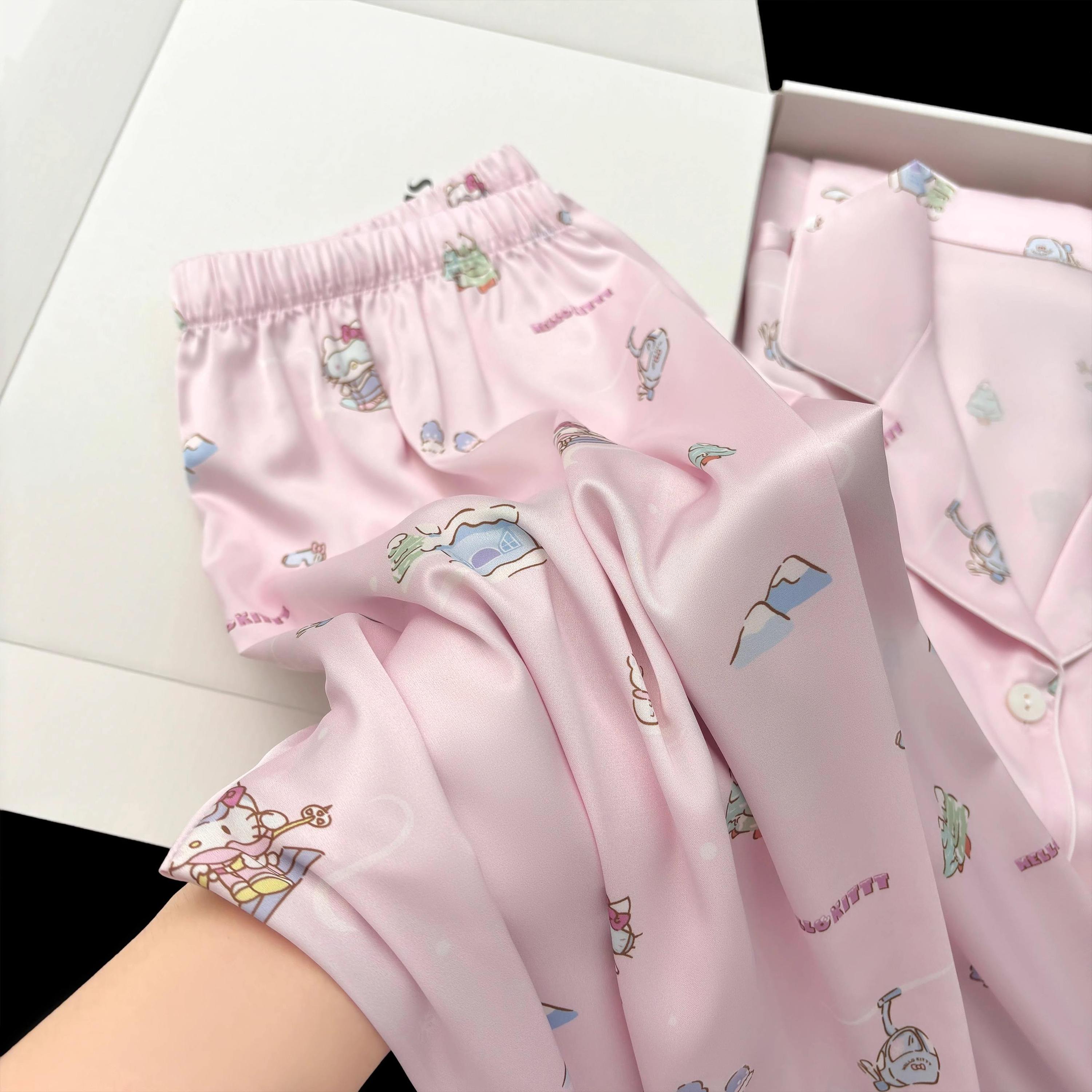 Pink Women's Cotton Satin Pajama Set 2