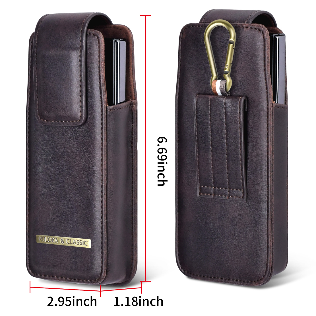 Men's Leather Waist Bag with Metal Hook 2