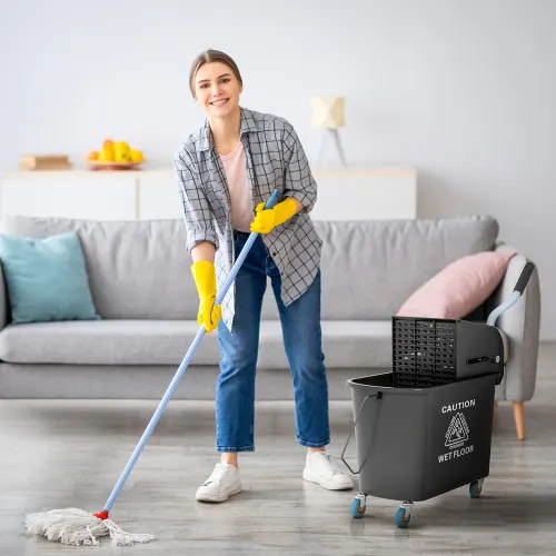 Rolling Mop Bucket with Wringer 21 Quart 1