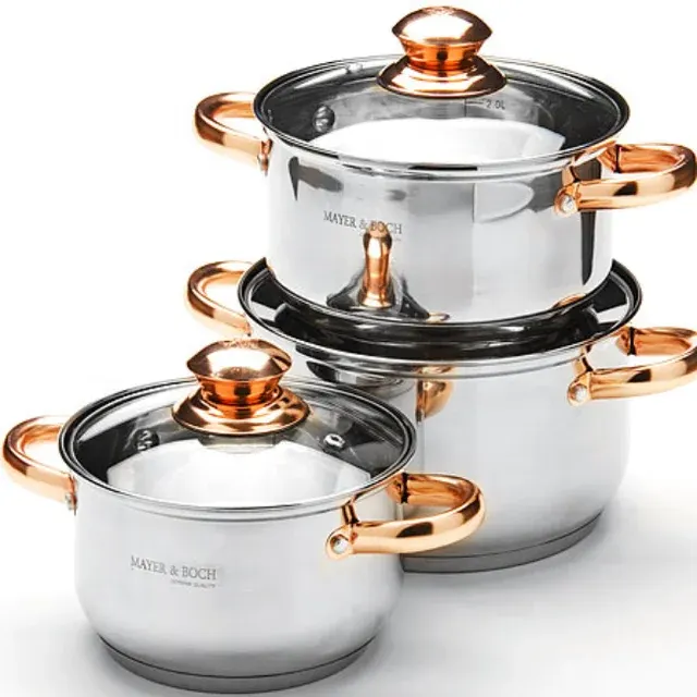 6-Piece Forged Steel Cookware Set Glass Lid 3