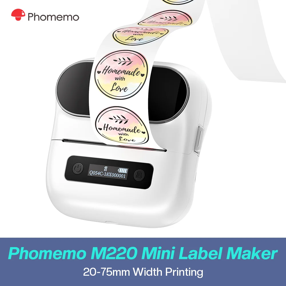 Phomemo M220 Bluetooth Thermoetikettendrucker 20-75mm Tragbarer 203DPI Etikettierer