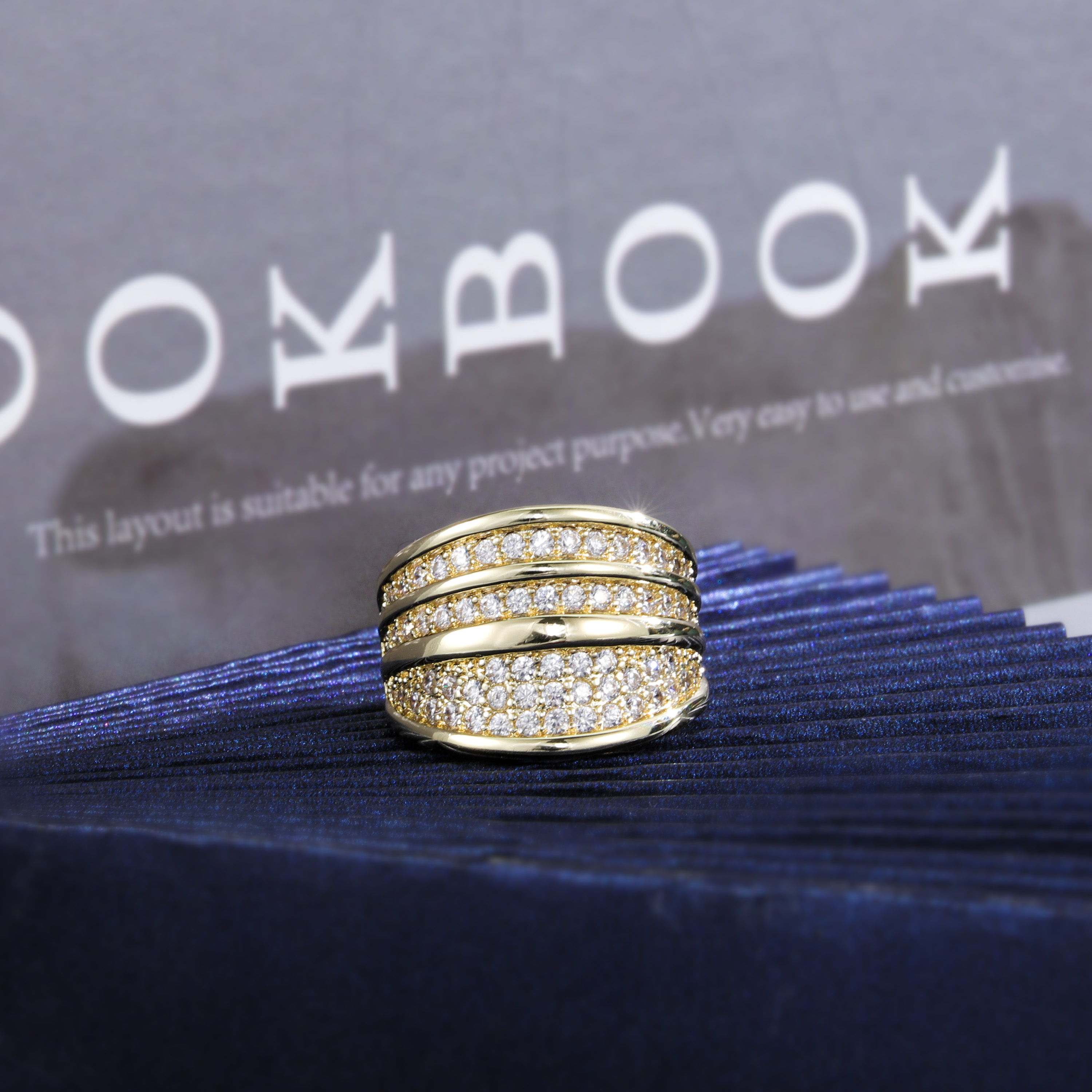 14K Gold Plated Zircon Statement Ring 4