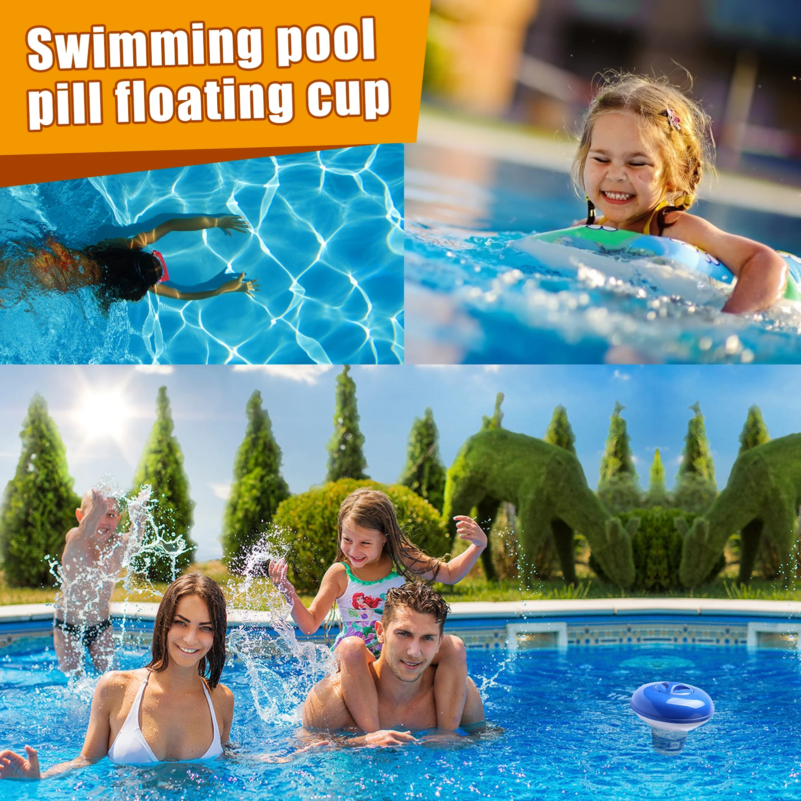 Schwimmender Poolchlor-Dosierer mit Durchflussregler 2