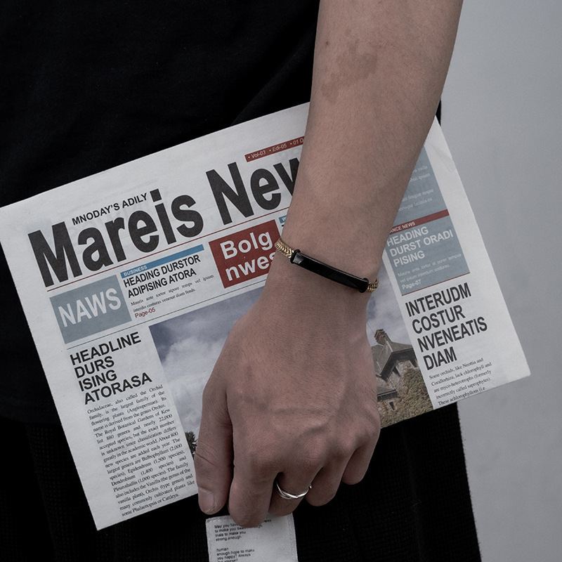 Engravable Punk Stainless Steel Bracelet 3