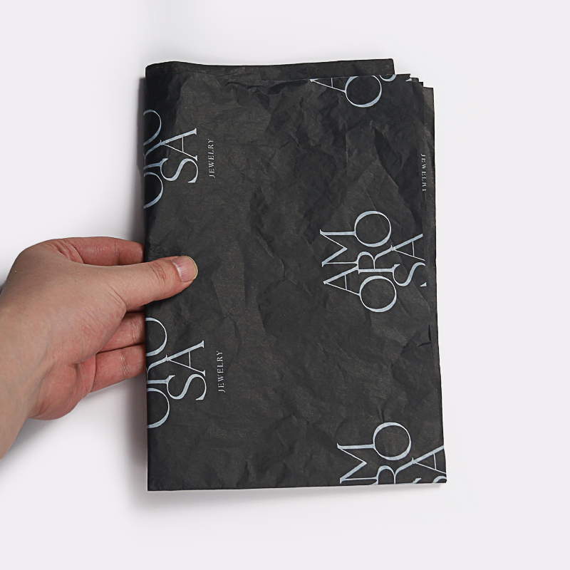 Black 17gsm Tissue Paper Eco-Friendly Recyclable Wrapping for