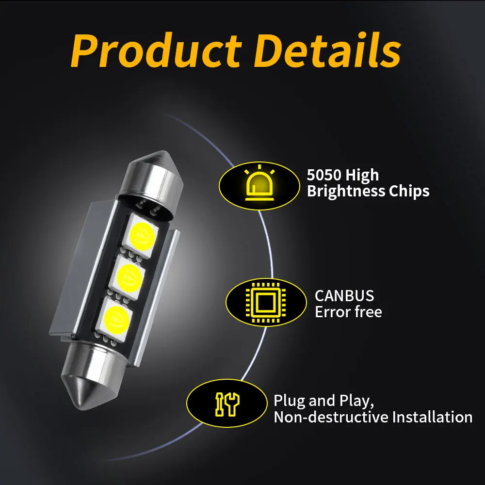 White 12V LED Car Interior Light Strip 2