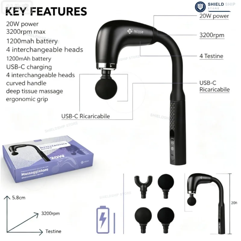 Compact Rechargeable Percussion Massage Gun Deep Tissue 3