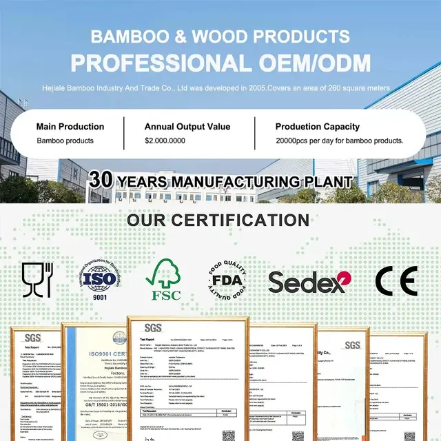 Biodegradable 1.2cm Bamboo Board Set 4