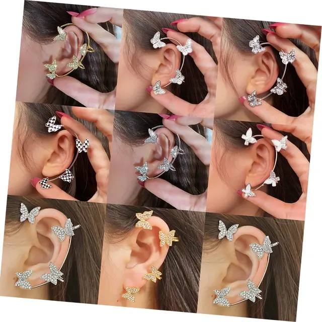 Non-Piercing Zircon Butterfly Ear Clip 2