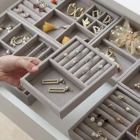 Plaid Drawer Liner Jewelry Organizer Tray