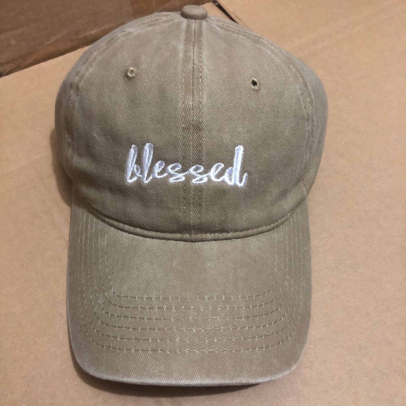 Washed BLESSED Embroidery Cap Mom Dad Hats 4