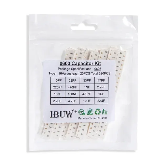 36-Value SMD Capacitor Assortment 1pF-10uF 3