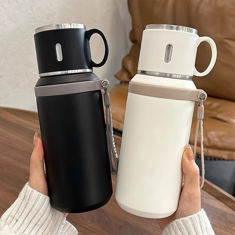 600 ml Edelstahl Kaffeetasse Reise Thermobecher Auslaufsichere Thermosflasche 2
