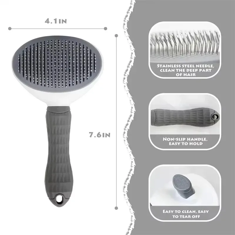 Self-Cleaning Pet Grooming Brush for Dogs 4