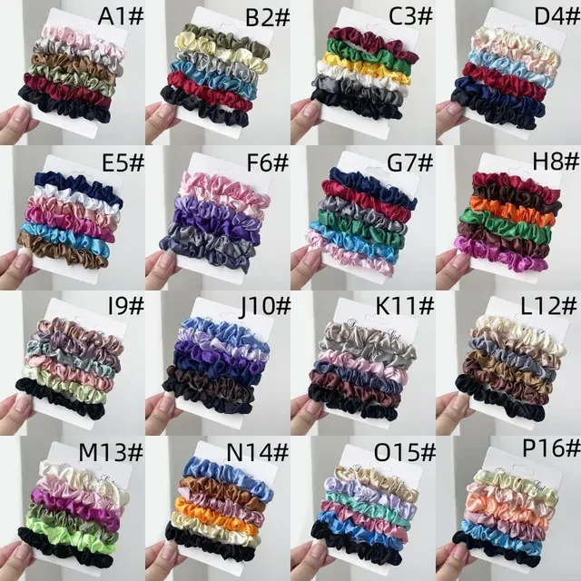 6-teiliges Satin Haargummi Set in Mehrfarbig 2