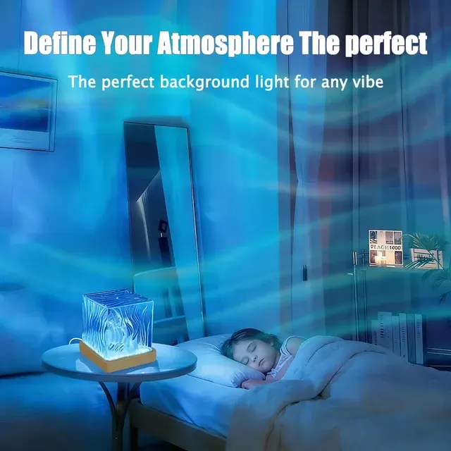 3 16 Farben Wasserwellen-Projektor Dynamische Rotierende LED-Nachtlampe mit 3
