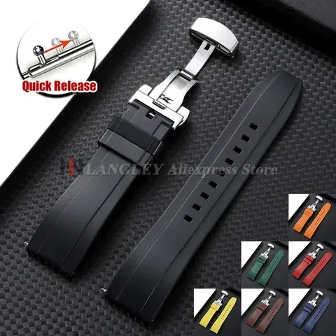 Quick-Release Rubber Watch Strap for Omega Tissot Citizen Seiko