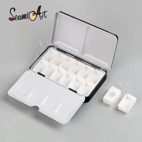 SeamiArt Tragbare Klassische Aquarell-Faltbox aus Metall mit 12