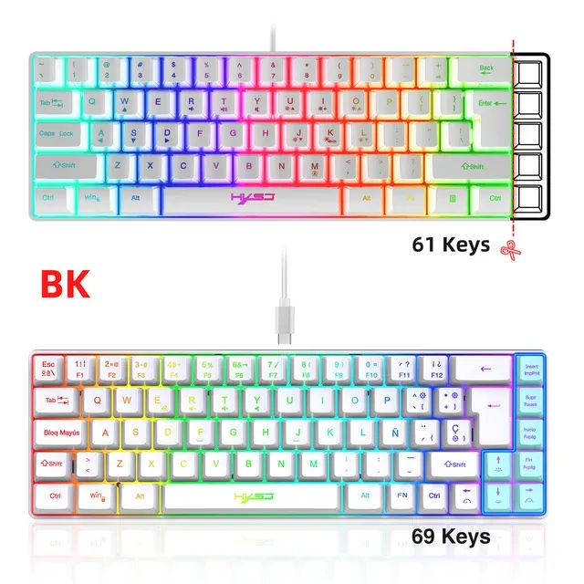 Compact 68-Key USB Keyboard with RGB Light 4