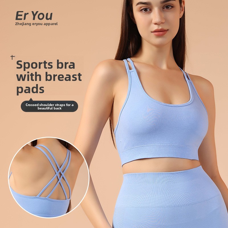 Seamless Front-Close Yoga Sports Bra