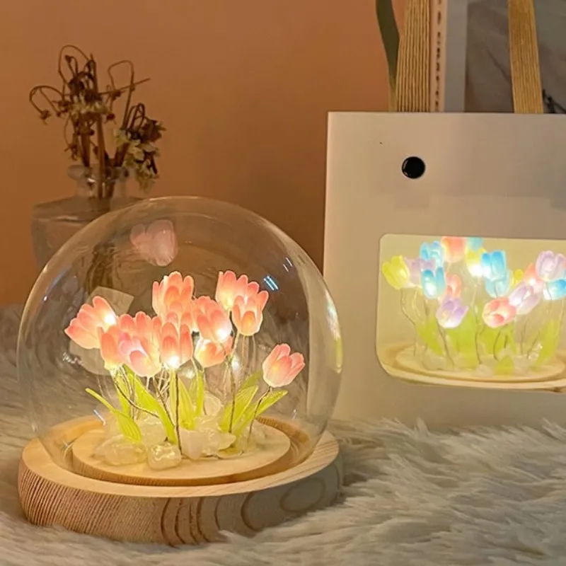 LED DIY Handgemachte Mini Tulpe Nachtlicht Materialien Süße 2