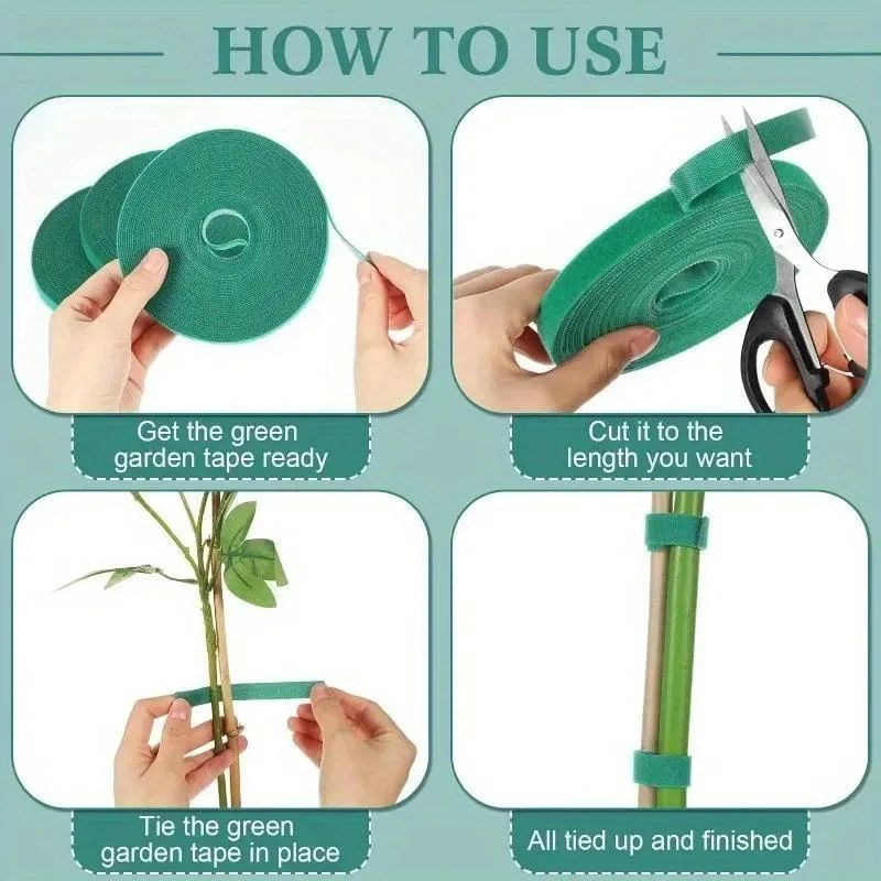 Reusable Green Self-Adhesive Nylon Plant Ties 4