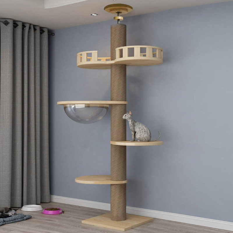 Sisal-Kratzbaum aus Holz für Katzen