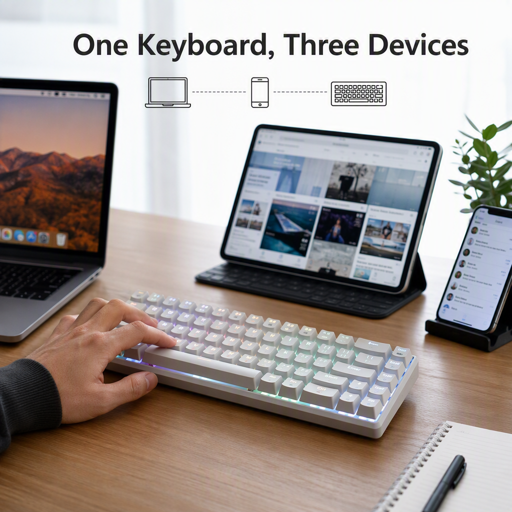 68 Key Tri-Mode -Swappable Mechanical Gaming Keyboard RGB 4