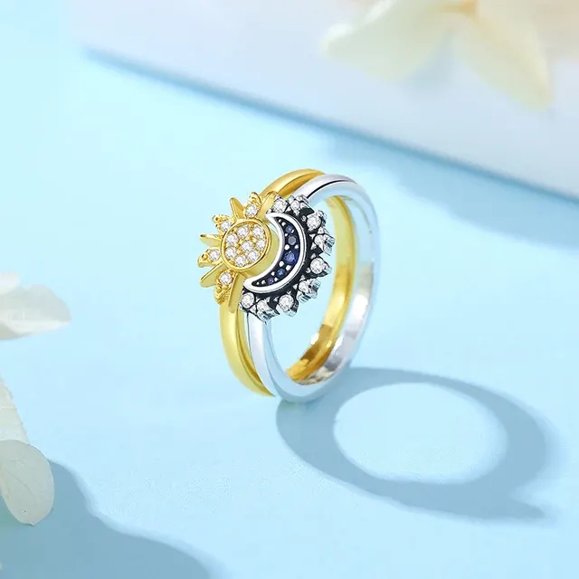 Sterling Silver Ring with Crystal Heart 3