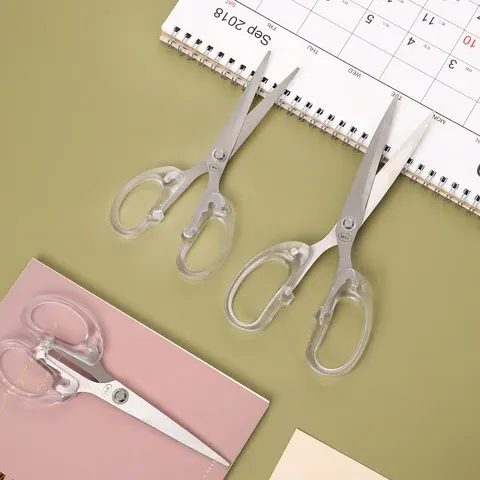 JIANWU 1pc Einfachheit Transparent Griff Schreibwaren Schere Von