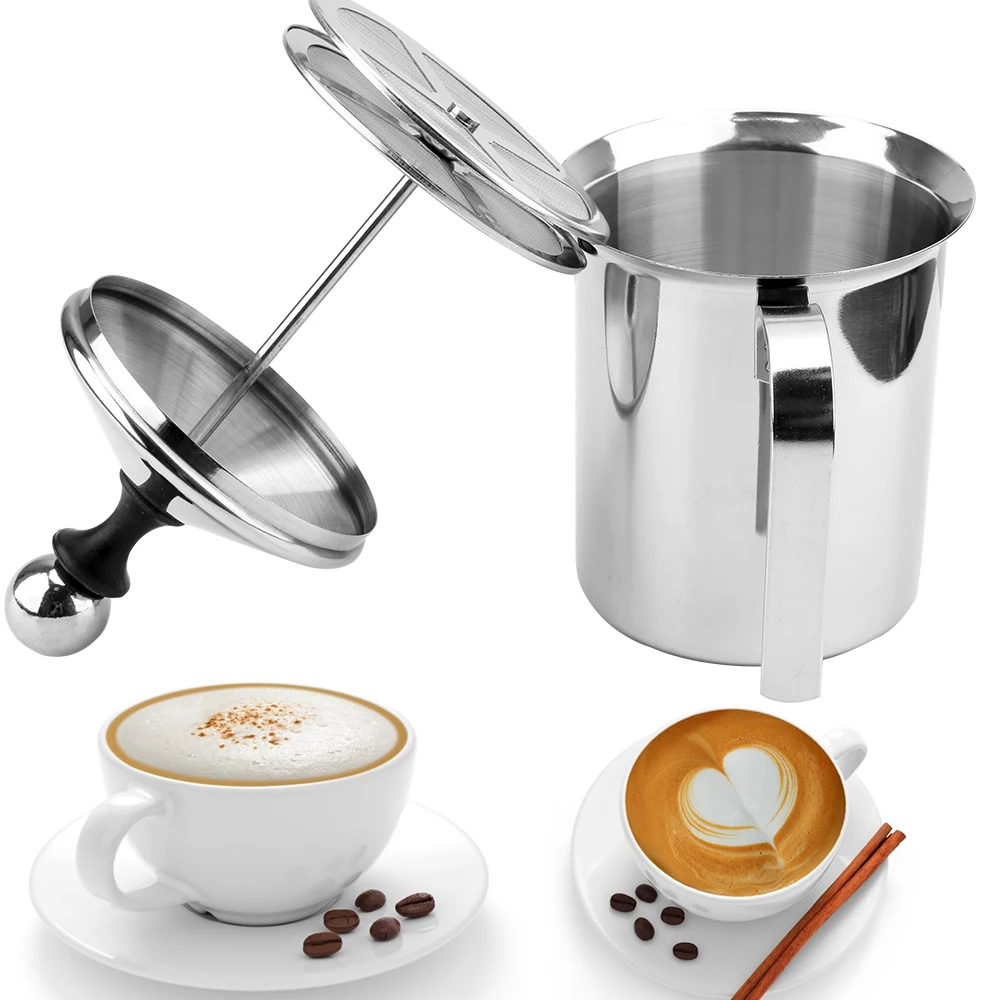 Milchaufschäumer Edelstahl Doppel Mesh Milch Creamer Schaum Für