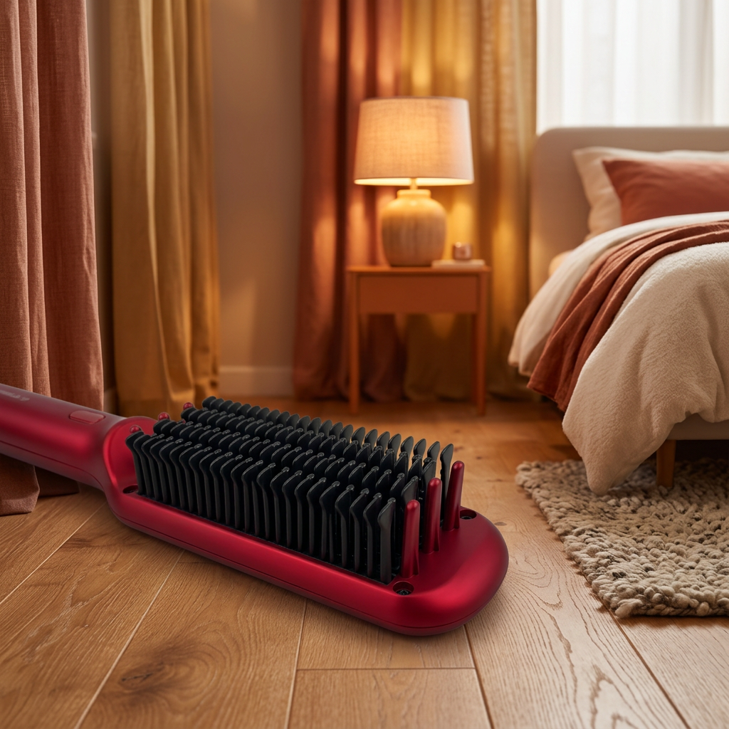 Hair Straightener Brush Comb Curler Salon Wet Dry 4