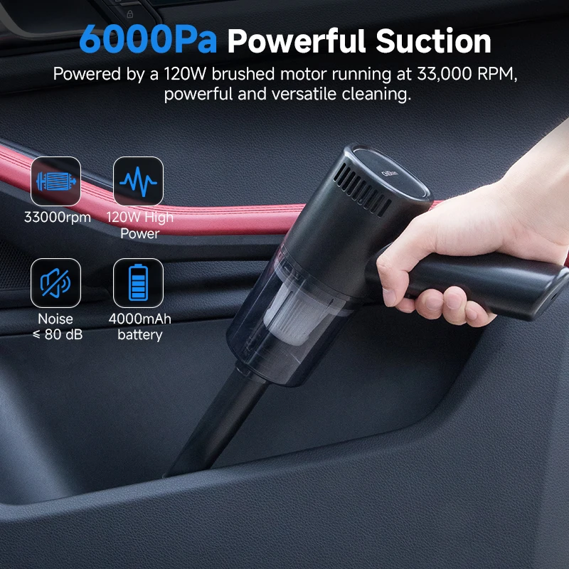 ABS Corded Portable Car Vacuum Cleaner 5000Pa Strong 2