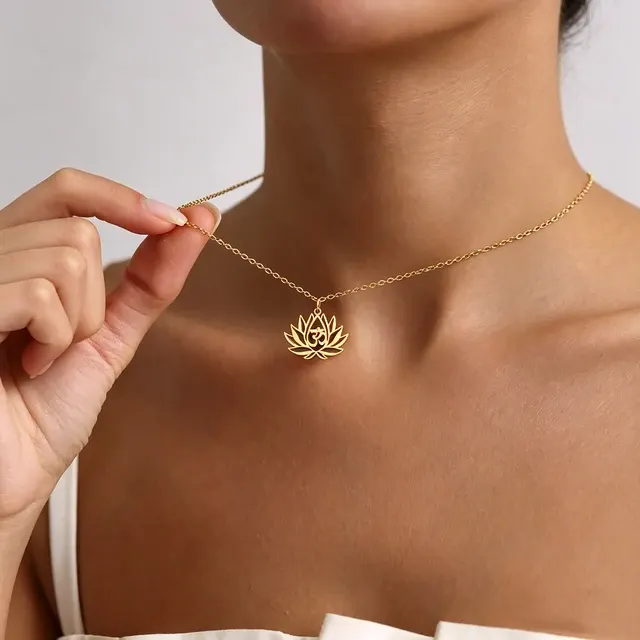 Lotus Om Pendant Necklace 2