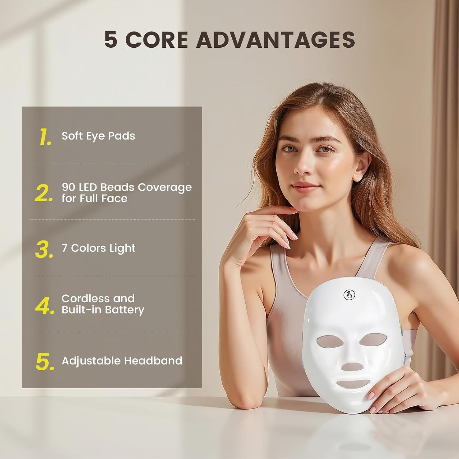 7-Color LED Light Therapy Silicone Face Mask 3
