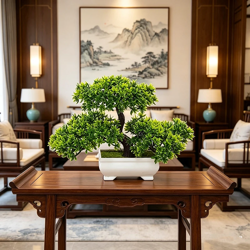 Künstliche Bonsai-Pflanzen Simulierte Bäume im Topf Blumen Tisch- 2