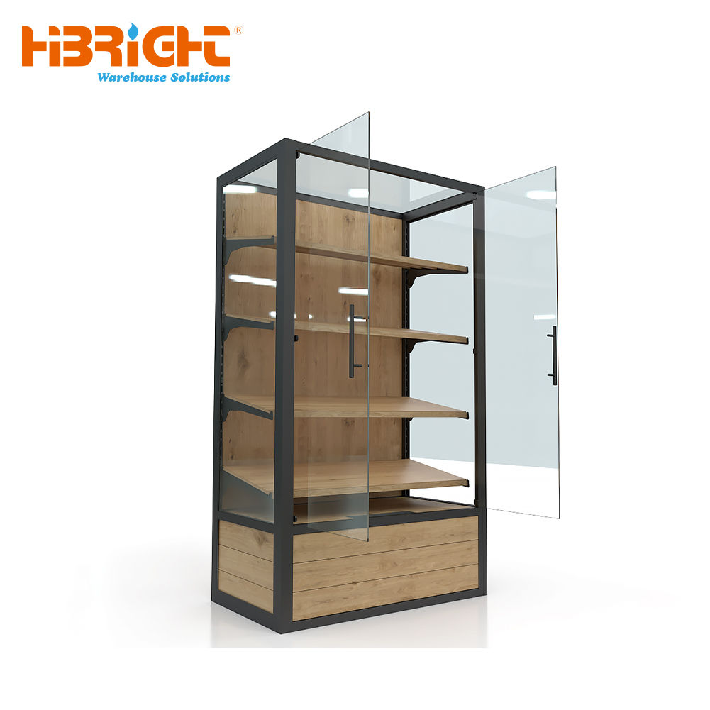 Massivholz-Vitrine mit Glastür für Boutiquen 2