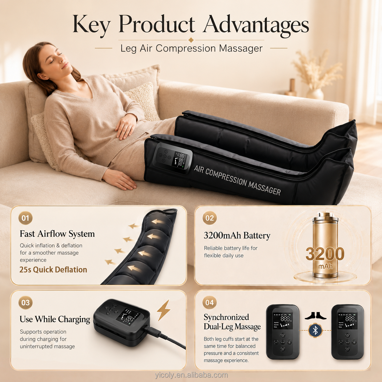 air Compression Leg Massager Wireless 4 5 6 2