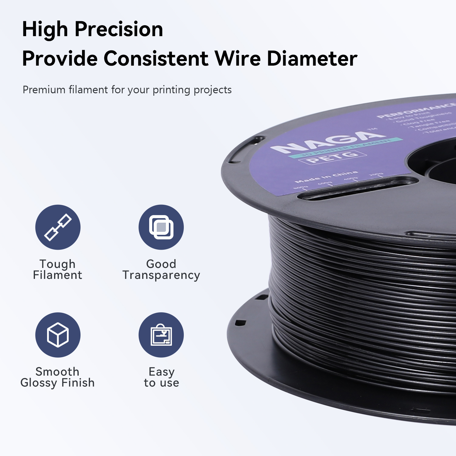 Clear Impact-Resistant PETG Filament 1.75 mm 2