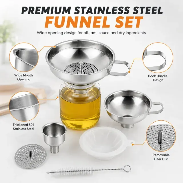 Stainless Steel Funnel Set 2
