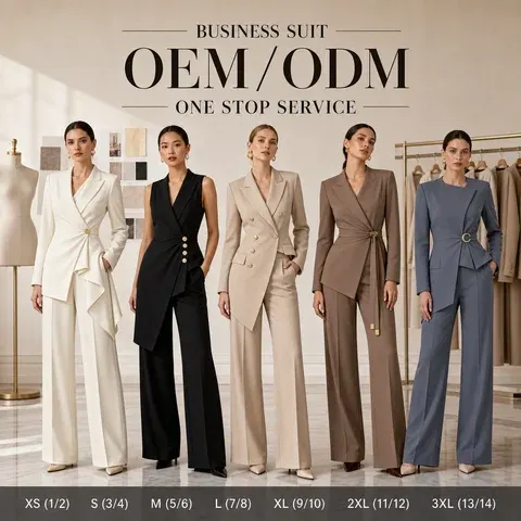 Women Solid Casual Blazer Suit Set Asymmetric Draped