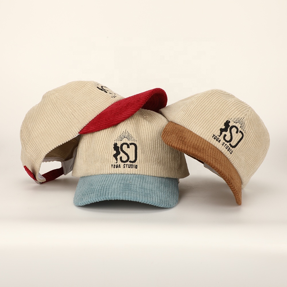 6 Panel Men Women Corduroy Dad Hat Embroidery