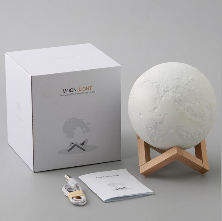 3D Printing Moon Lamp 15cm 18cm USB Color