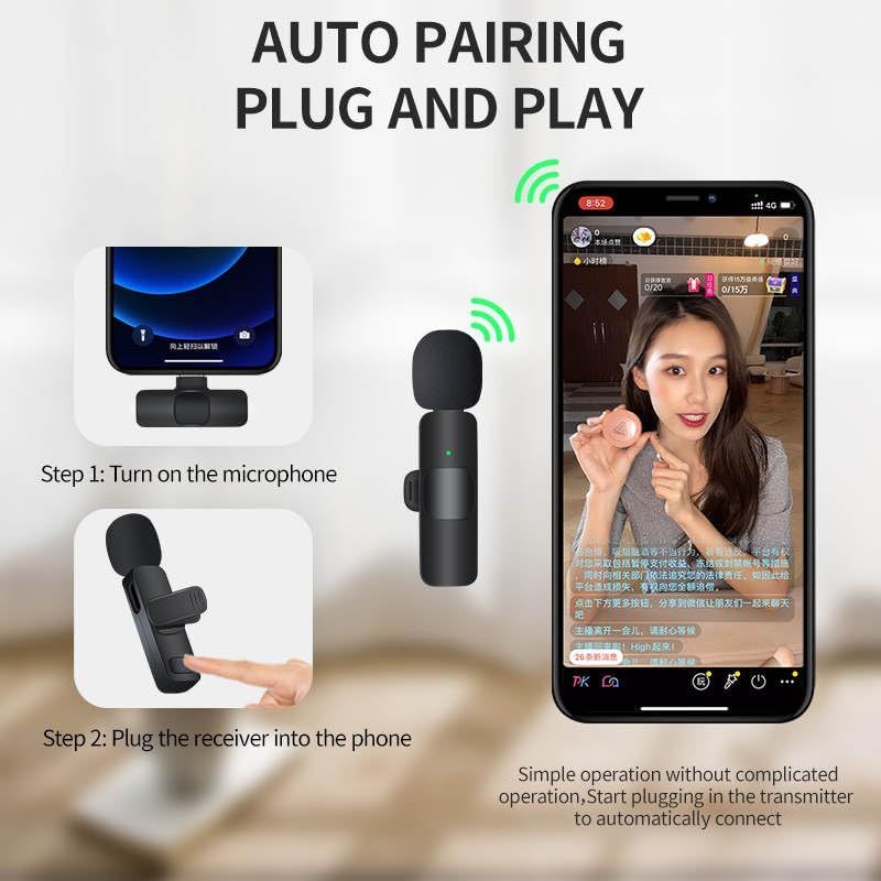 Wireless K9 Mini Lavalier Microphone 2.4G 3