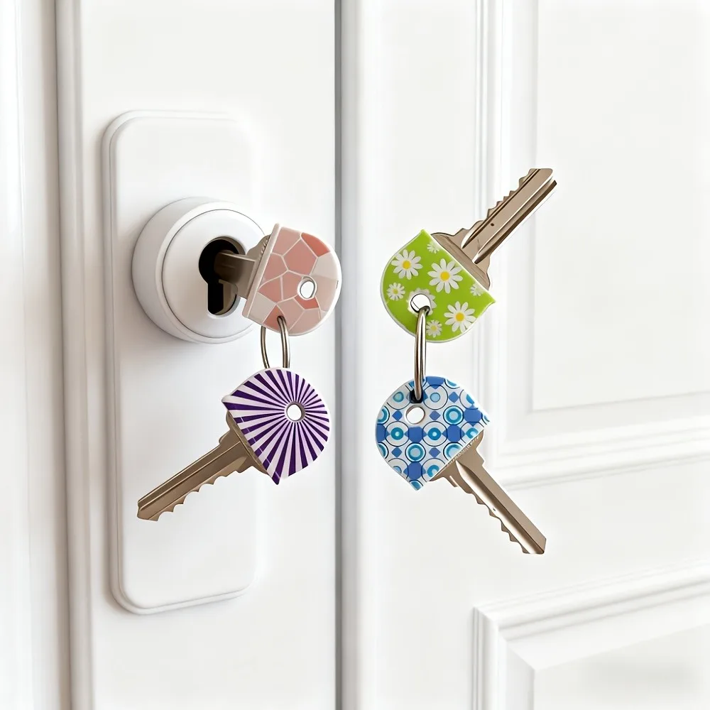 Round Floral Silicone Key Cap Covers 3