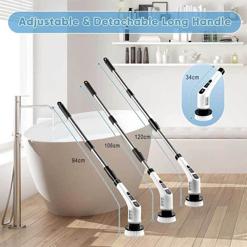 Electric Cleaning Brush Bathroom Extension Handle Spin Scrubber 2