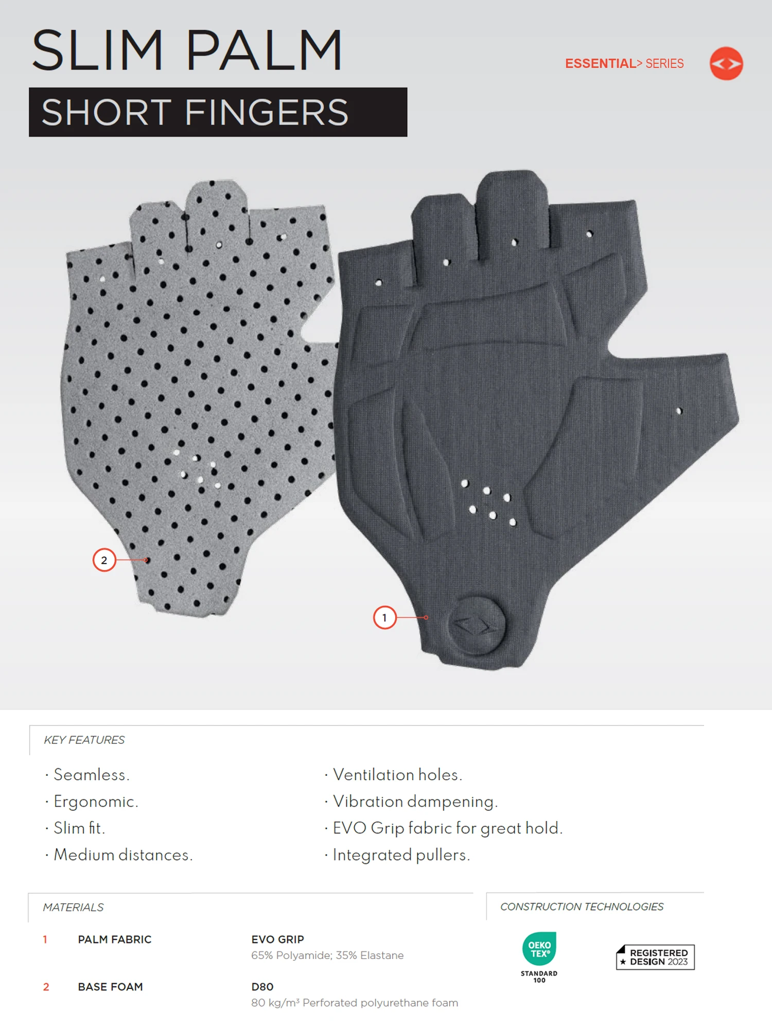 DAREVIE Herren Fahrradhandschuhe Italien ELASTIC INTERFACE TEAM PALM 4