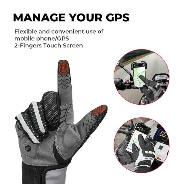 KEMITOUR Beheizte Fahrradhandschuhe Elektroroller USB Postheizung Thermo-Winterhandschuhe TouchScreen 3
