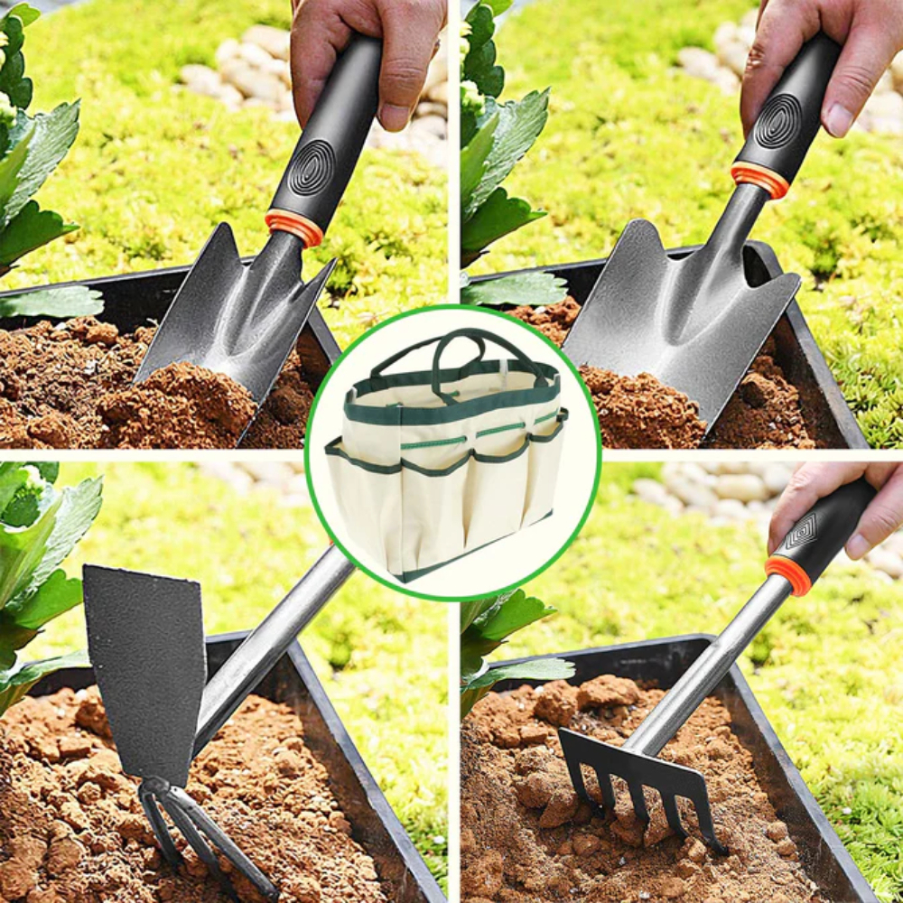 5-teiliges Gartenwerkzeug-Set mit Tasche 4