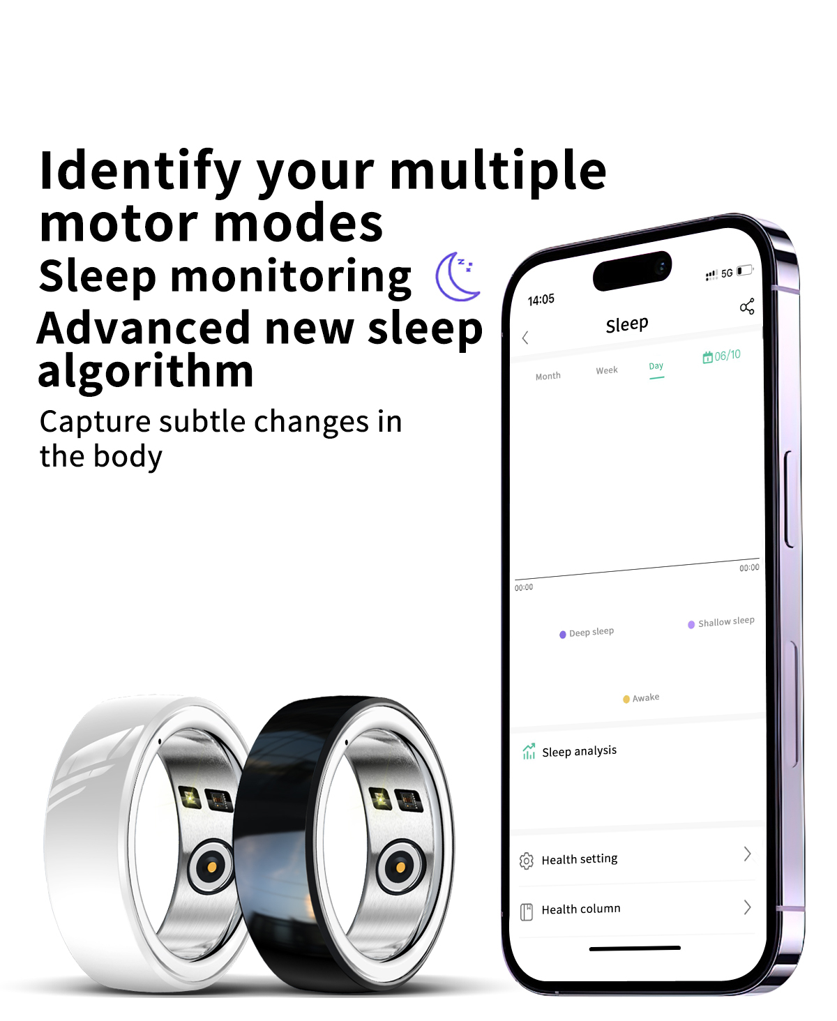 IP68 Smart Ring Blood Oxygen Sports Modes 2